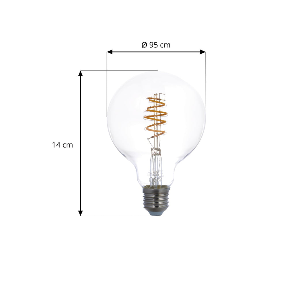 Smart LED-filamentpære E27 G95 4,9W klar dimbar Zigbee LUUMR bakside