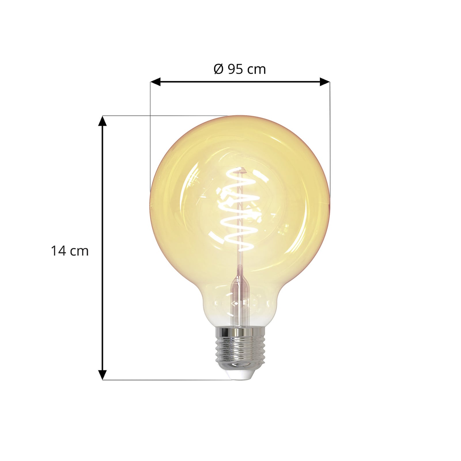 Smart LED-filamentpære E27 G95 4,9W klar dimbar Zigbee LUUMR detalj