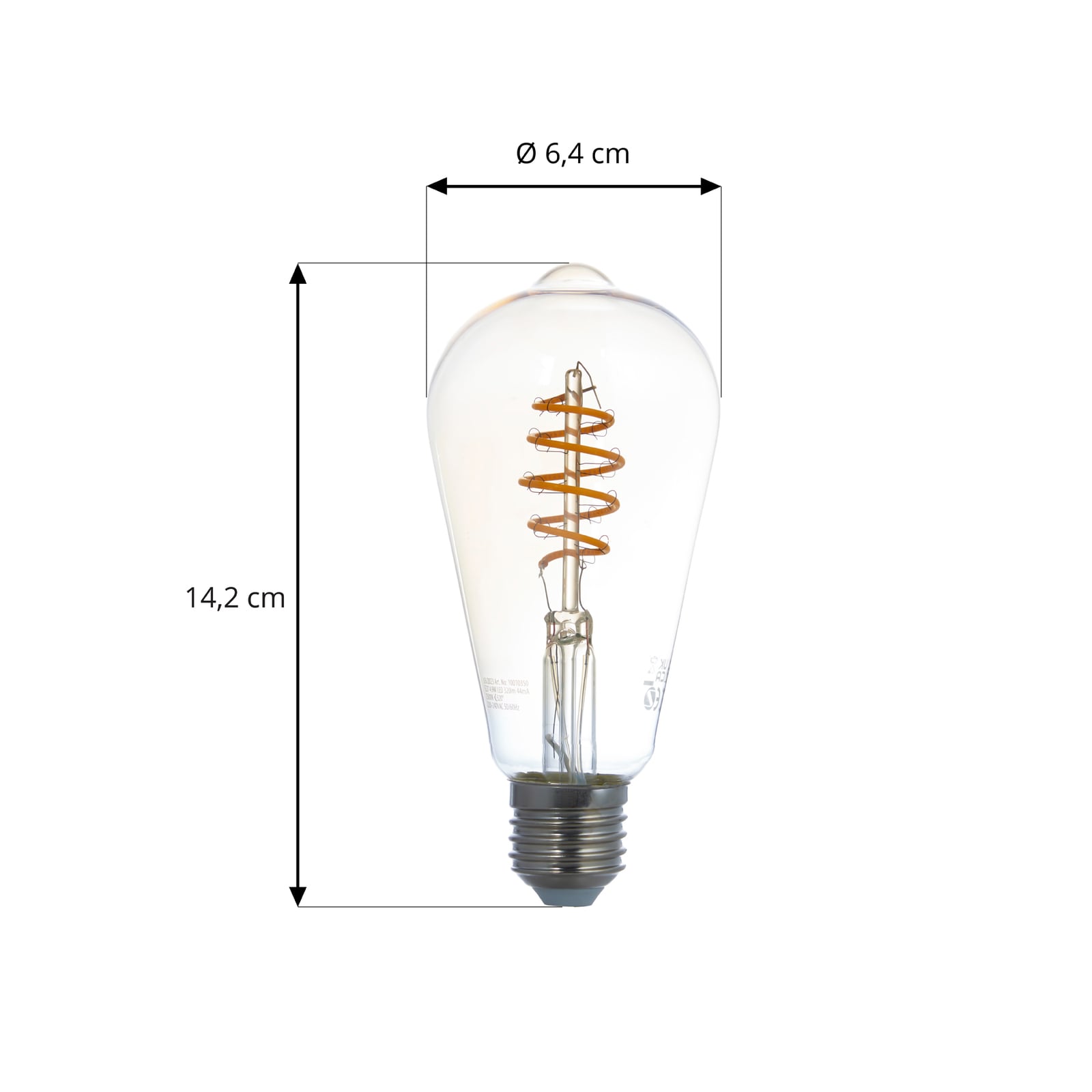 Smart LED-filamentpære E27 ST64 4,9W klar dimbar Zigbee LUUMR bakside
