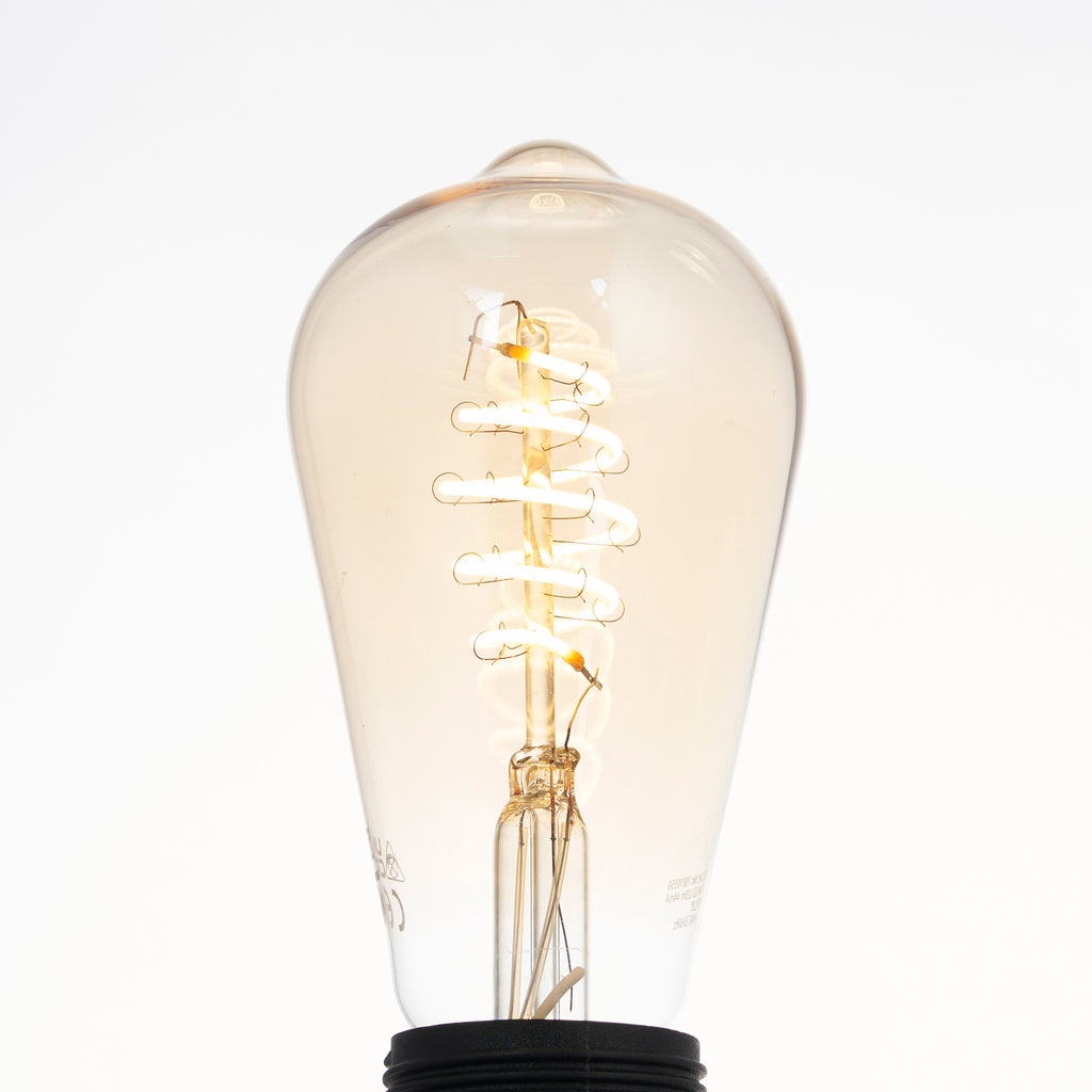 Smart LED-filamentpære E27 ST64 4,9W klar dimbar Zigbee LUUMR lyser i mørket
