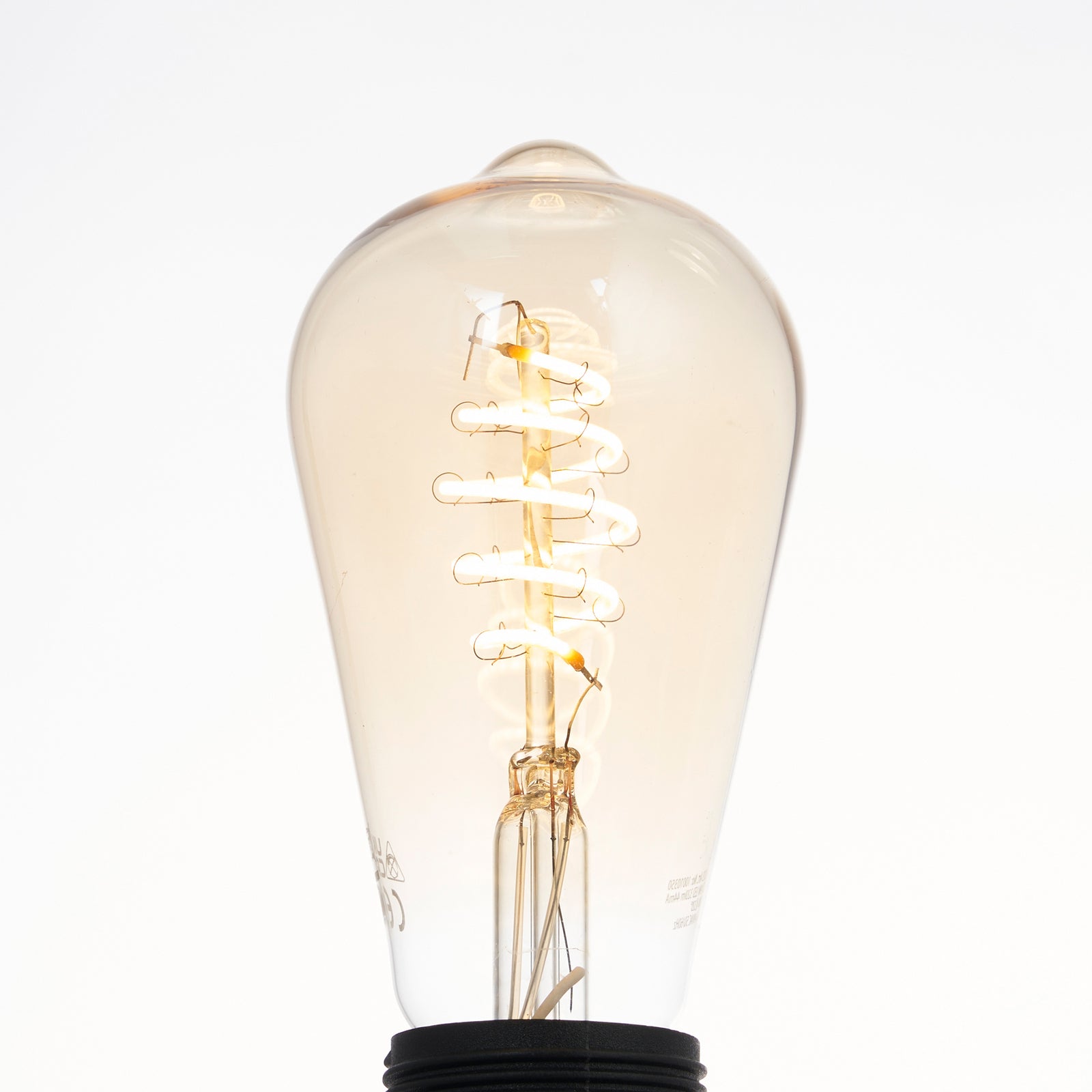 Smart LED-filamentpære E27 ST64 4,9W klar dimbar Zigbee LUUMR lyser i mørket