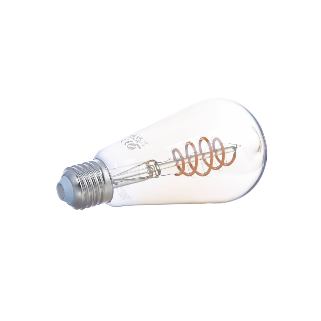 Smart LED-filamentpære E27 ST64 4,9W klar dimbar Zigbee LUUMR med app-styring