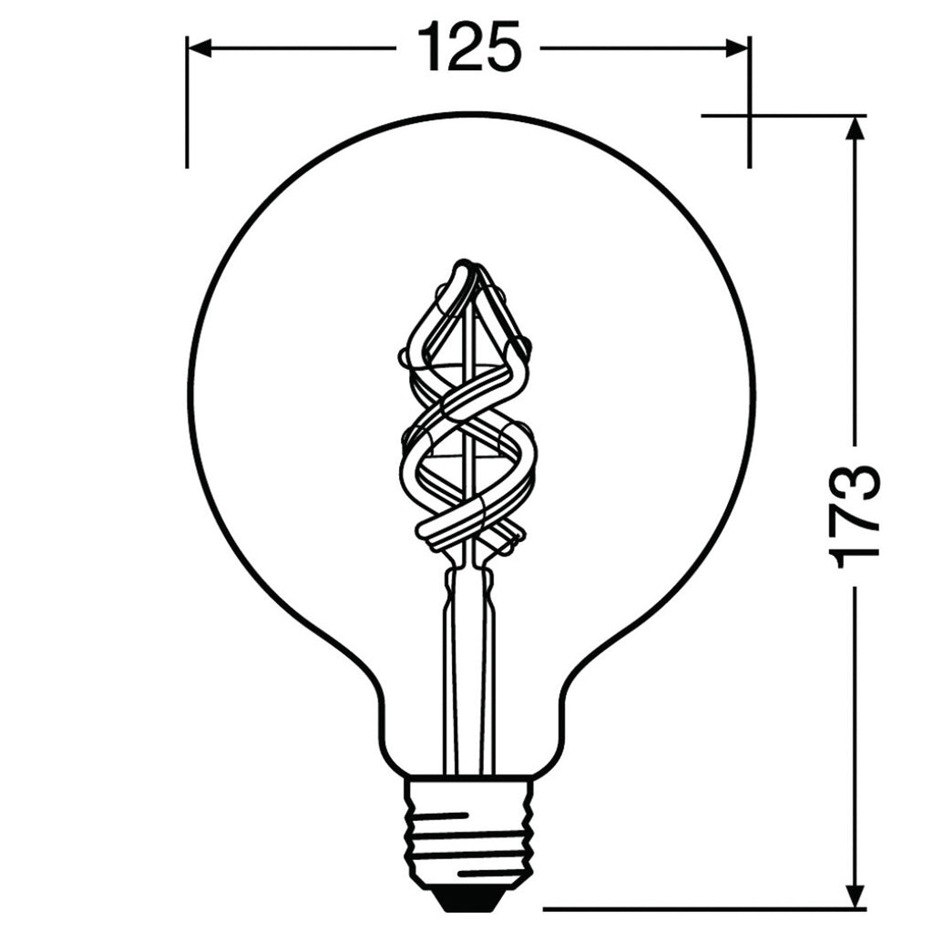 Smart LED filamentpære globe E27 4,5W RGBW dimbar WiFi - LEDVANCE SMART+ app-styring