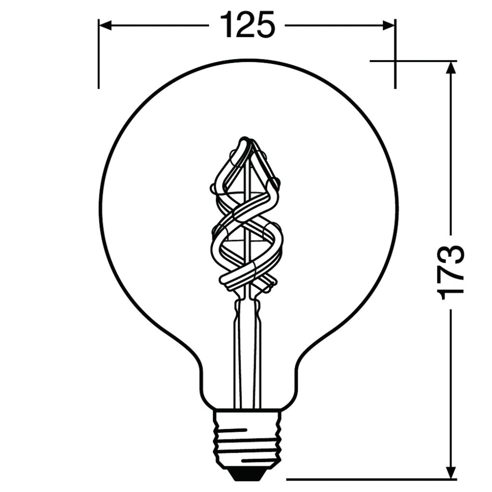 Smart LED filamentpære globe E27 4,5W RGBW dimbar WiFi - LEDVANCE SMART+ app-styring