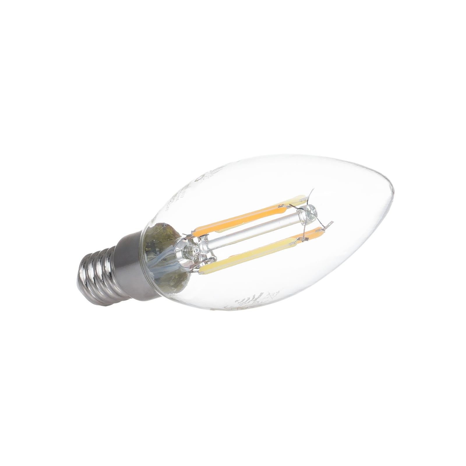 Smart LED filamentpære kronelysform E14 4,2W CCT klar Tuya montert i lampe