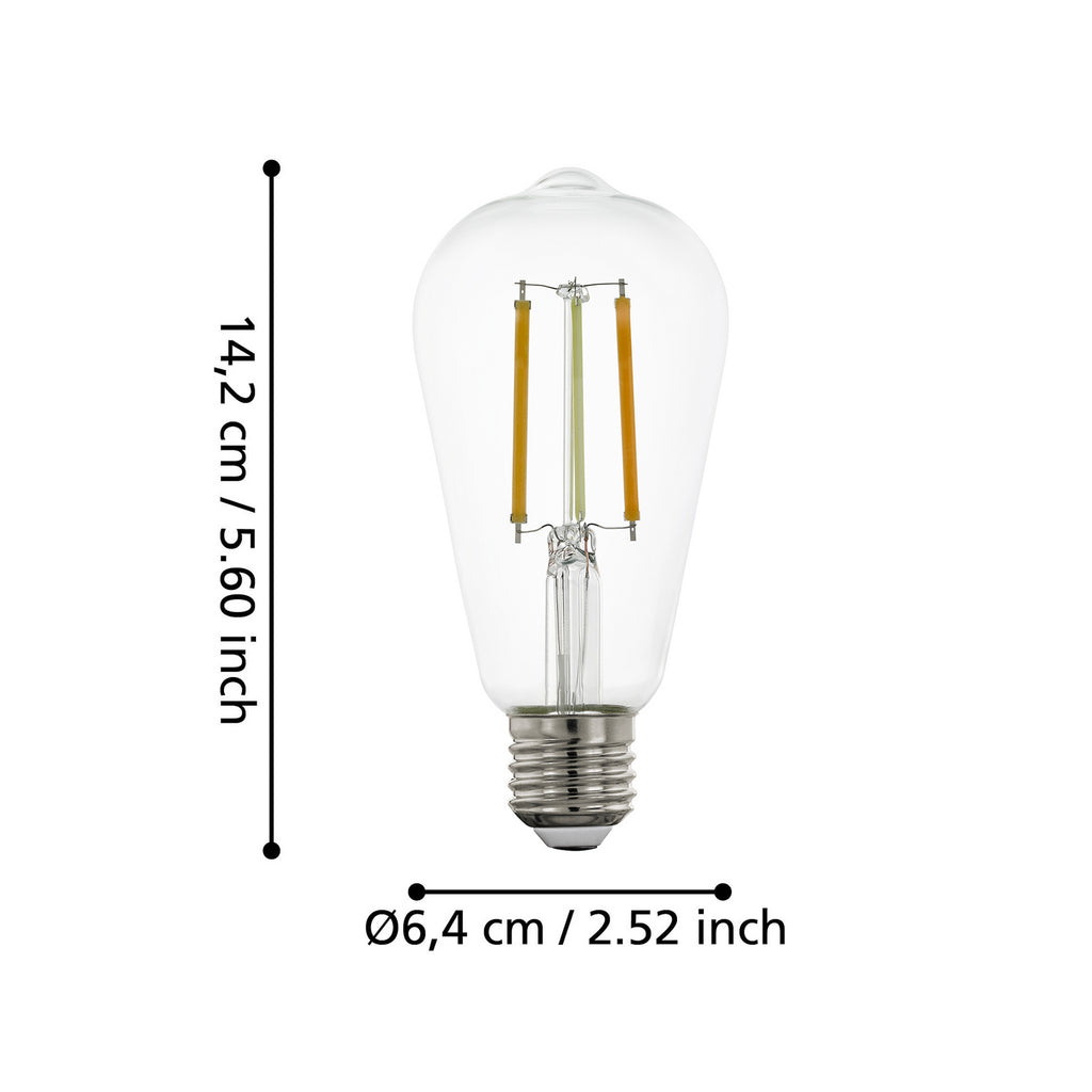 Detalj av Smart LED-filamentpære ST64 E27 6W 806lm CCT klar