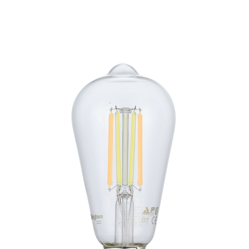 Nærbilde av Smart LED-filamentpære ST64 E27 6W 806lm CCT klar