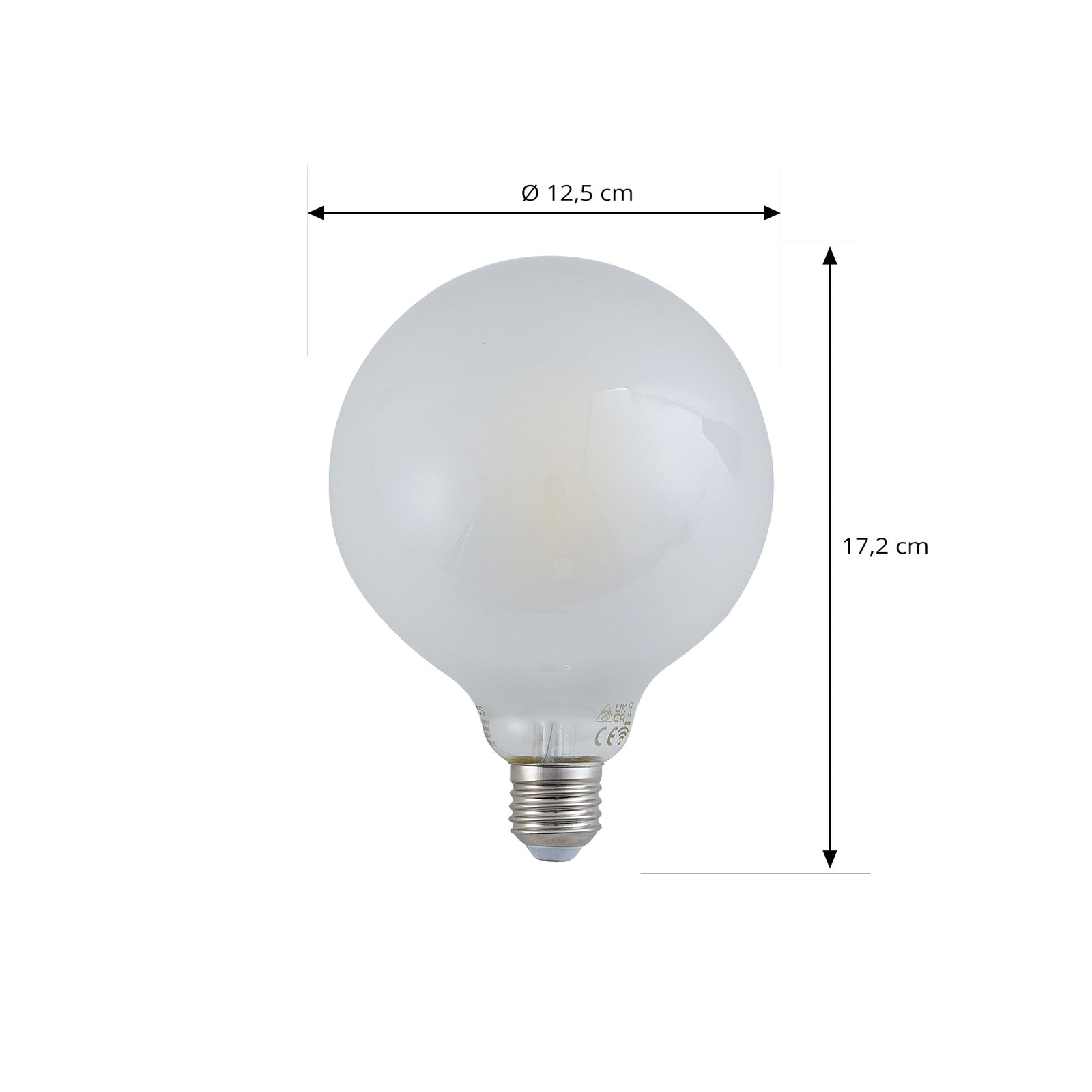 Smart LED-globepære E27 G125 7W CCT WiFi dimbar matt detalj