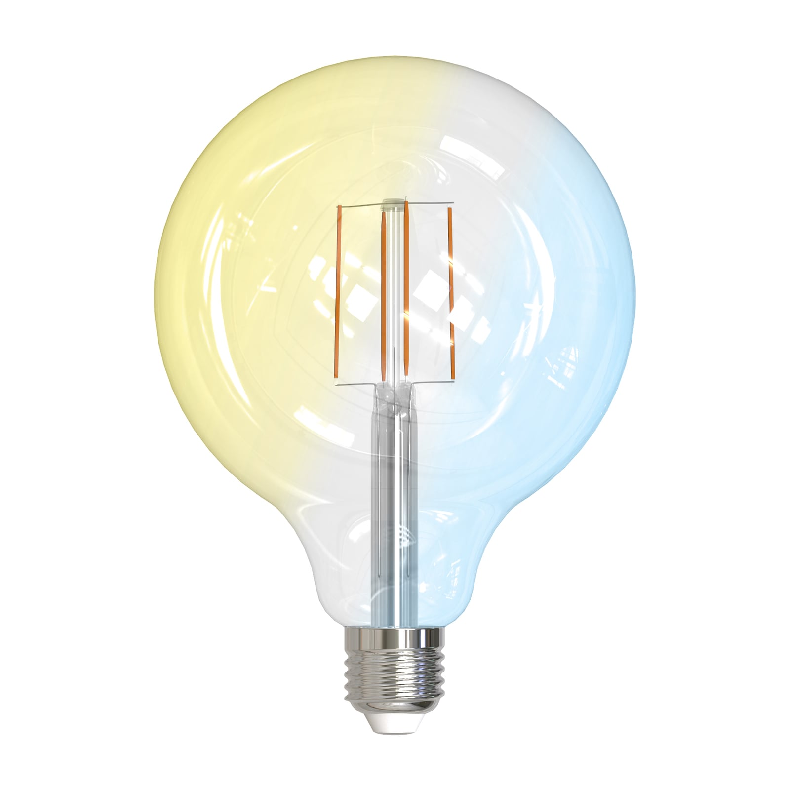Smart LED-globepære E27 G125 7W klar CCT dimbar Zigbee - LUUMR forfra