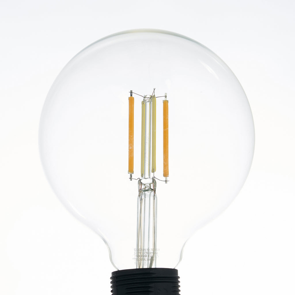 Smart LED-globepære E27 G125 7W klar CCT dimbar Zigbee - LUUMR montert i lampe
