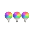 Smart LED-globepære E27 G125 9W RGB CCT matt 3-pk forfra