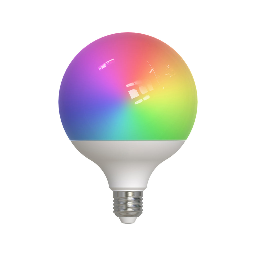 Smart LED-globepære E27 G125 9W RGB CCT matt 3-pk nærbilde