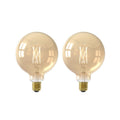 Smart LED-globepære filament E27 G95 7W CCT 2-pk gull forfra