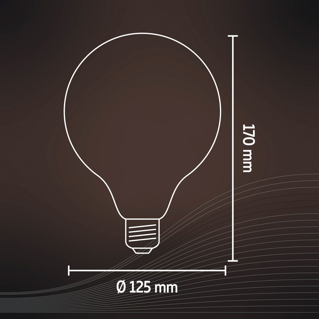 Smart LED-globepære filament E27 G95 7W CCT 2-pk gull nærbilde av sokkel