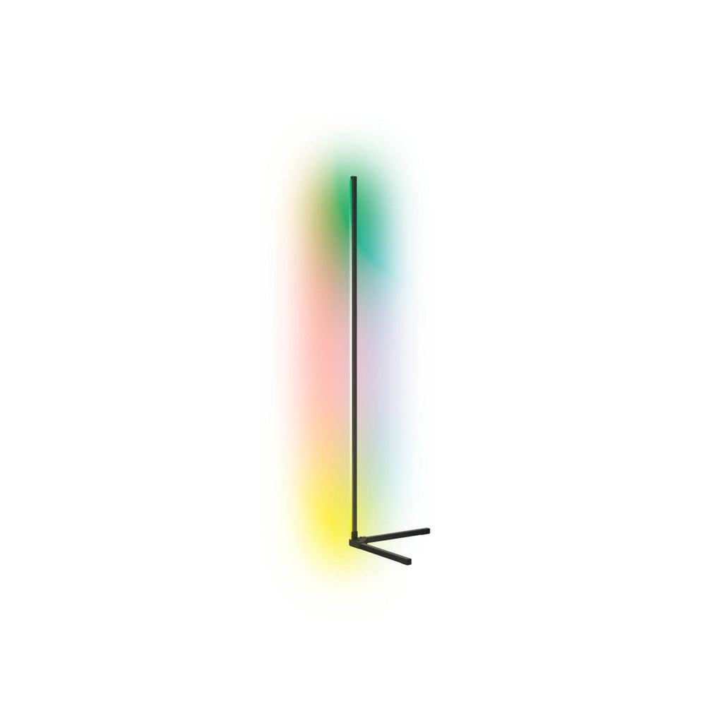 Smart LED-gulvlampe RGBW med fjernkontroll svart 140 cm forfra