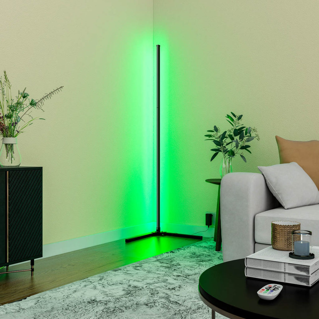 Smart LED-gulvlampe RGBW med fjernkontroll svart 140 cm bakside