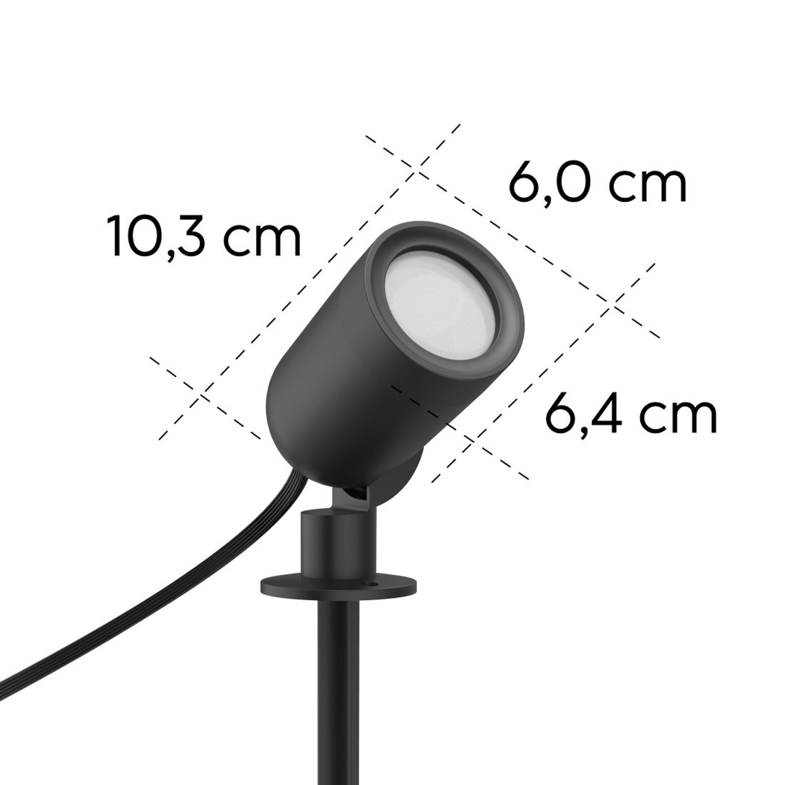 Smart LED hagespot med jordspyd svart dimbar RGBW IP65 - Hama detalj