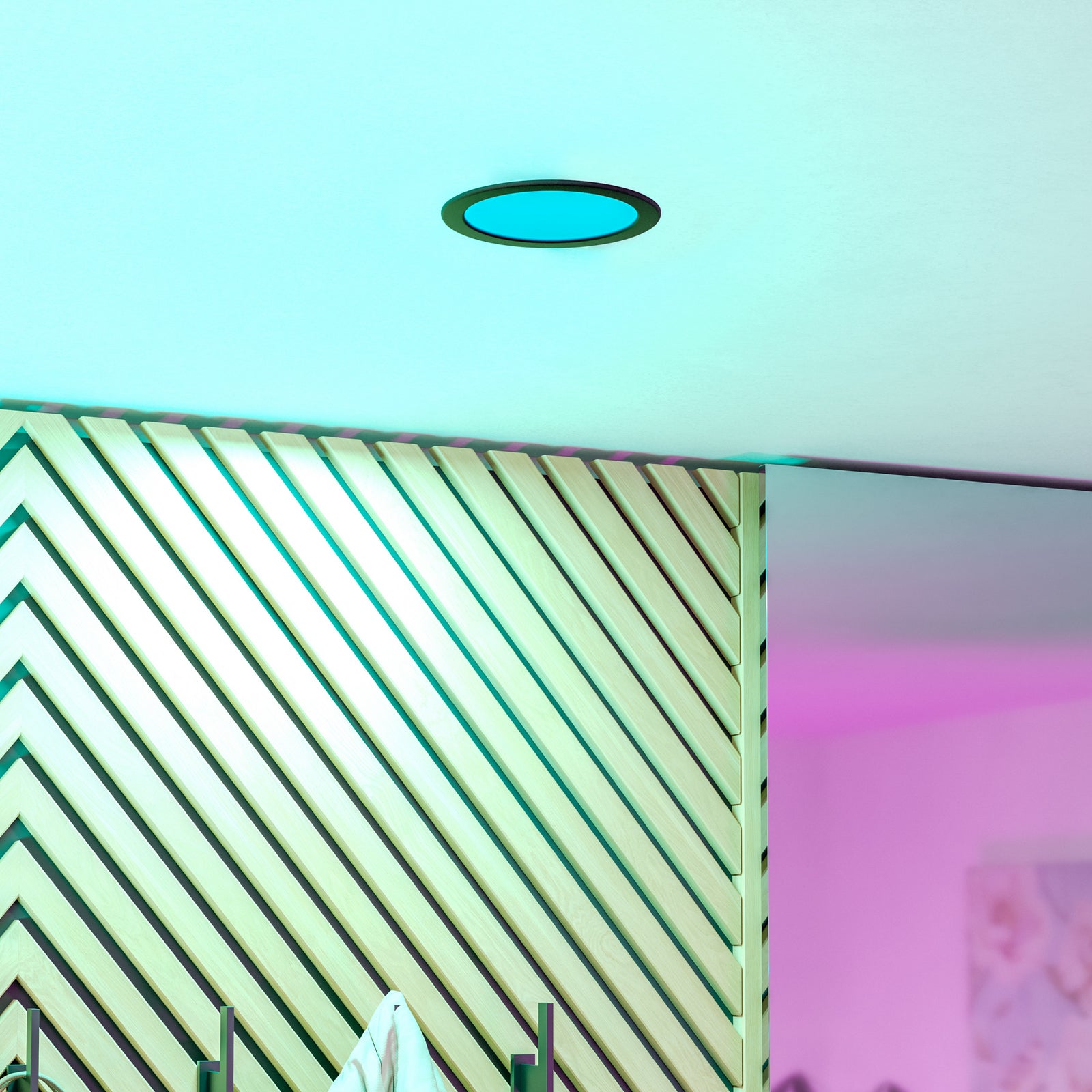 Smart LED innbyggingsspot Fueva 6-Z svart dimbar detalj