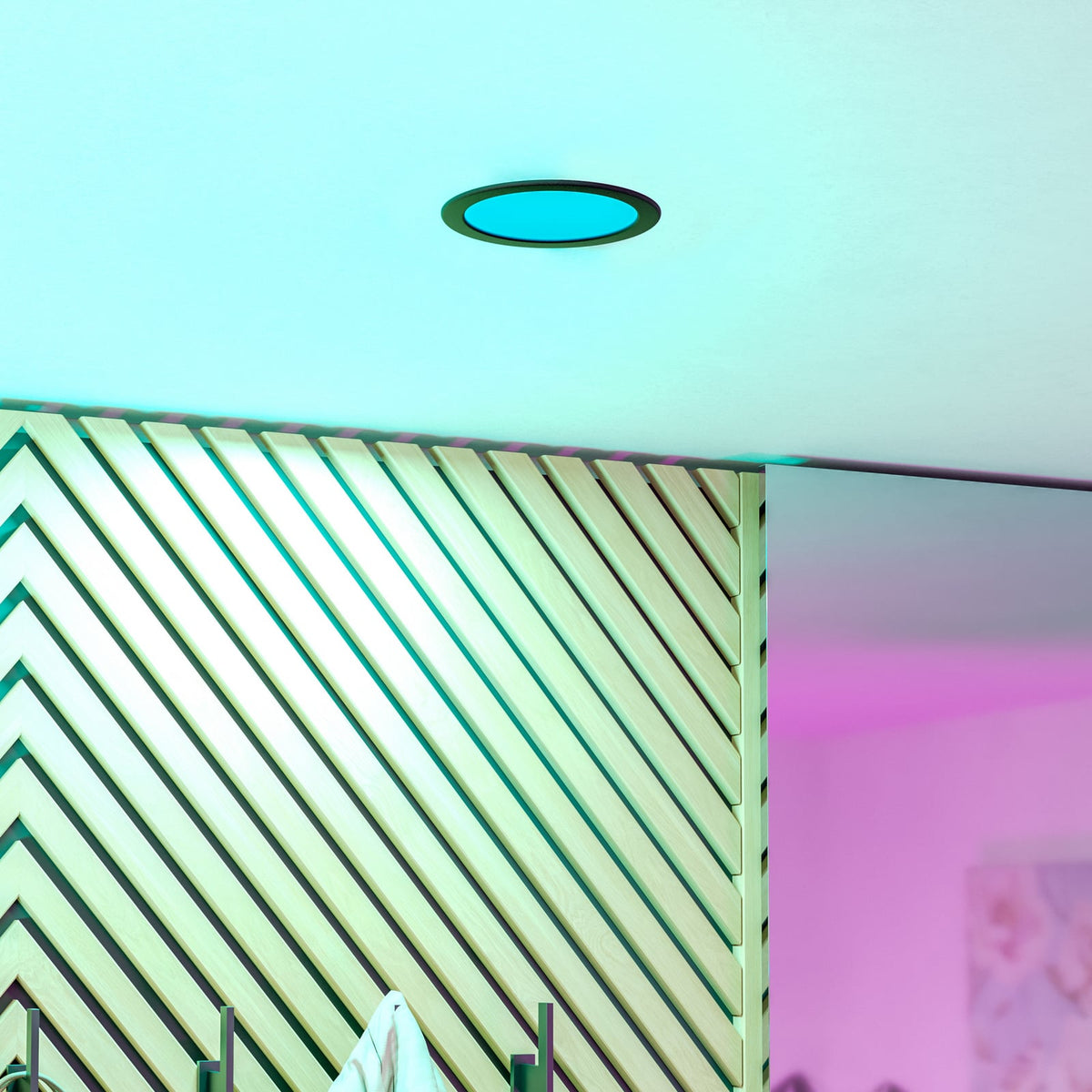 Smart LED innbyggingsspot Fueva 6-Z svart dimbar detalj