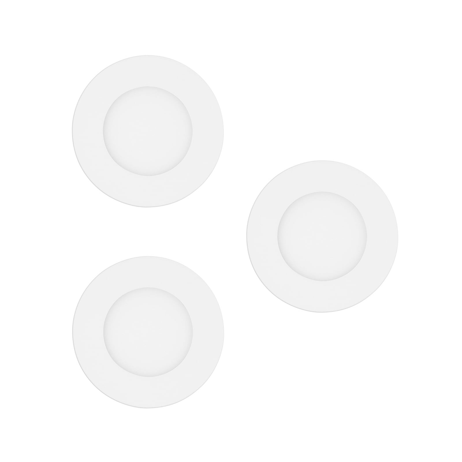 Smart LED innbyggingsspot Fueva-Z hvit 3-pack dimbar IP44 fra EGLO connect vist forfra