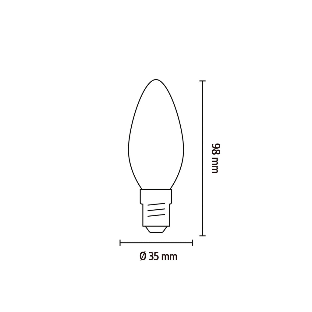 Smart LED-kronelys E14 filament 4,9W 1800-3000K dimbar gull detalj