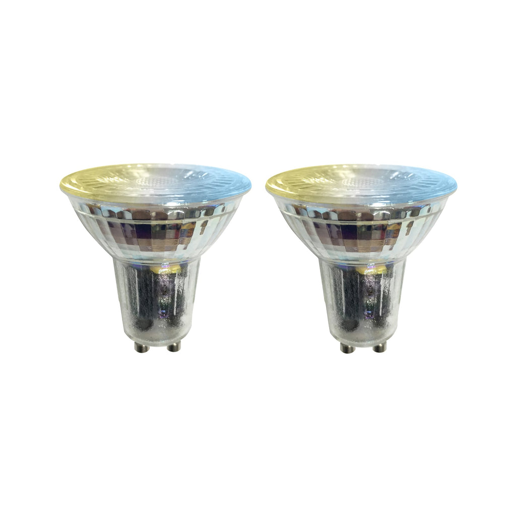 Smart LED-pære GU10 4,7W CCT dimbar klar 2-pk WiFi - LUUMR forfra
