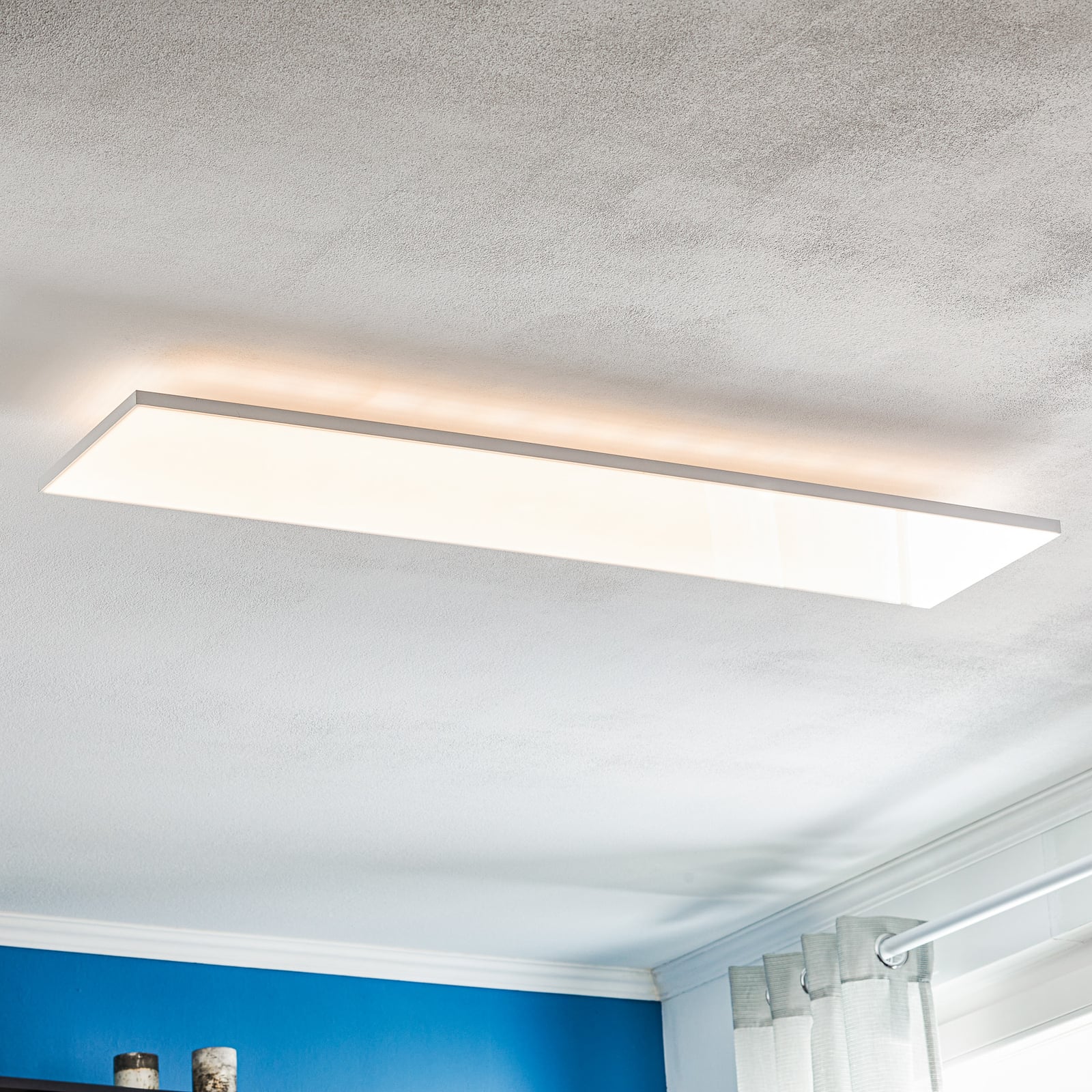 Smart LED-panel Aris 120x30 cm hvit RGB CCT fjernkontroll forfra