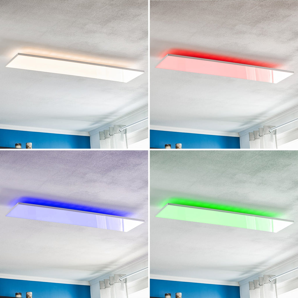 Smart LED-panel Aris 120x30 cm hvit RGB CCT fjernkontroll app-styring