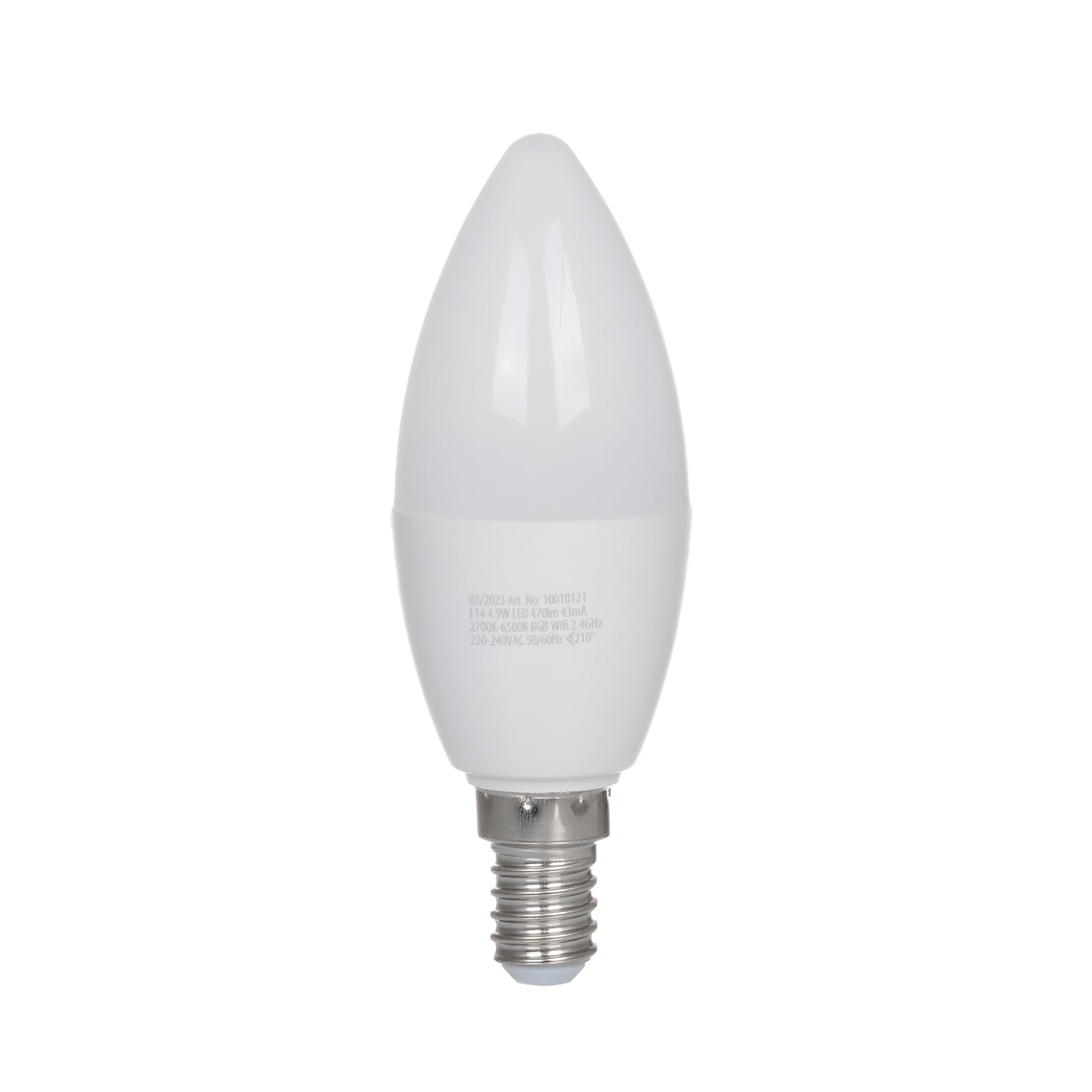 Smart LED-pære E14 kronelysform 4,9W RGB CCT dimbar matt LUUMR bakside