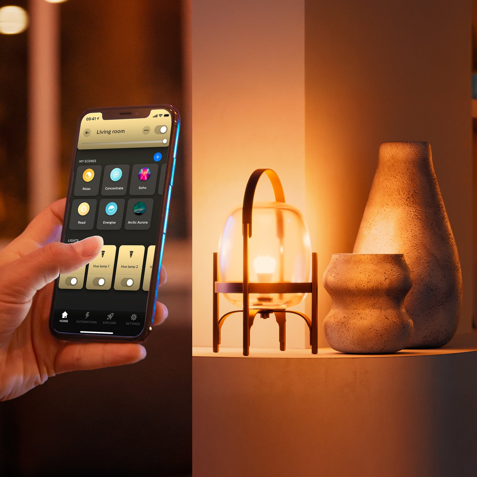 Smart LED-pære E27 11,8W 1600lm CCT RGB dimbar Philips Hue stemmestyring