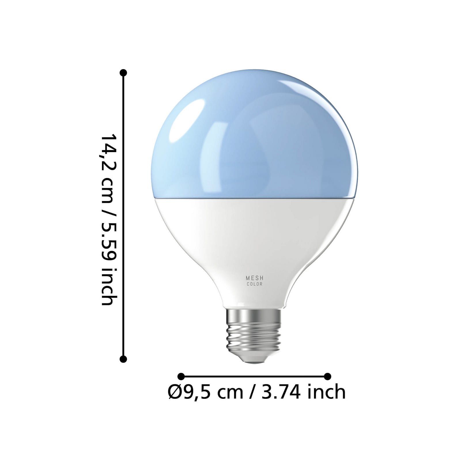 Smart LED-pære E27 13W G95 1300lm RGBW dimbar detalj