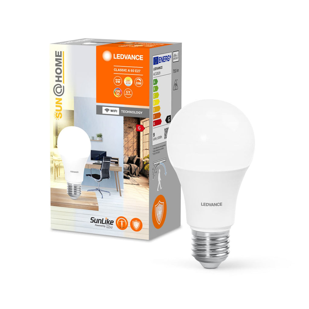 Smart LED-pære E27 9W 750lm CCT CRI95 dimbar LEDVANCE SMART+ bakside
