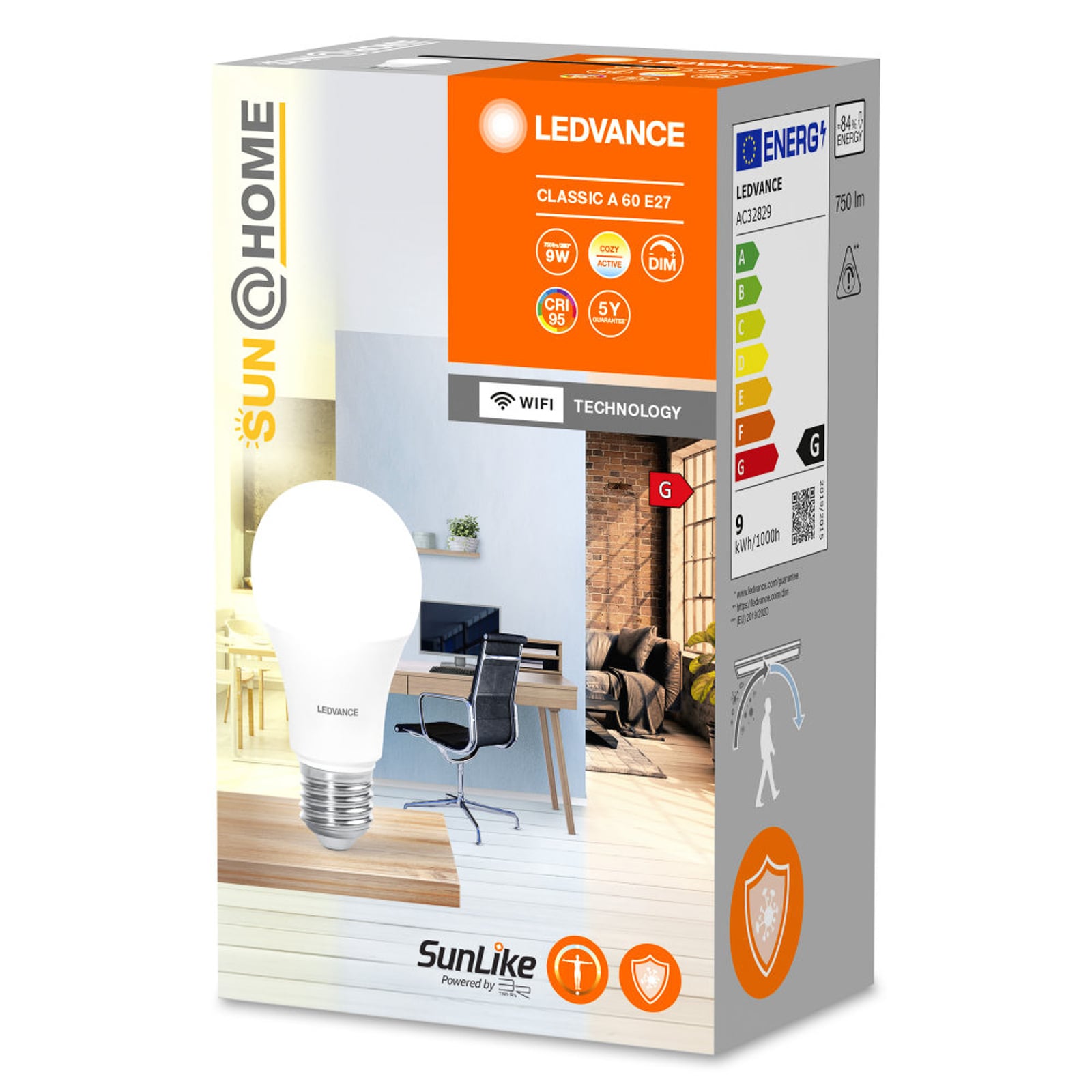 Smart LED-pære E27 9W 750lm CCT CRI95 dimbar LEDVANCE SMART+ detalj