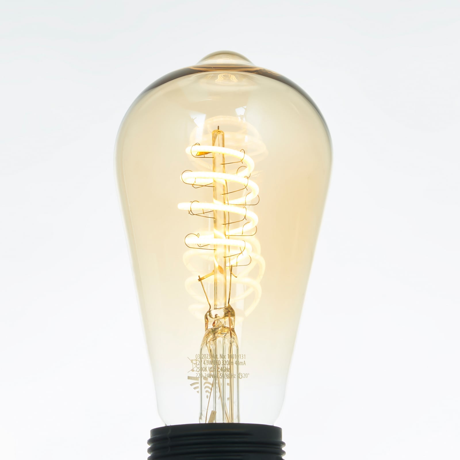 Smart LED-pære E27 ST64 amber 4,9W dimbar WiFi - LUUMR stemmestyring ikon