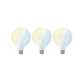 Smart LED-pære G125 matt E27 7W CCT dimbar 3-pk - LUUMR forfra