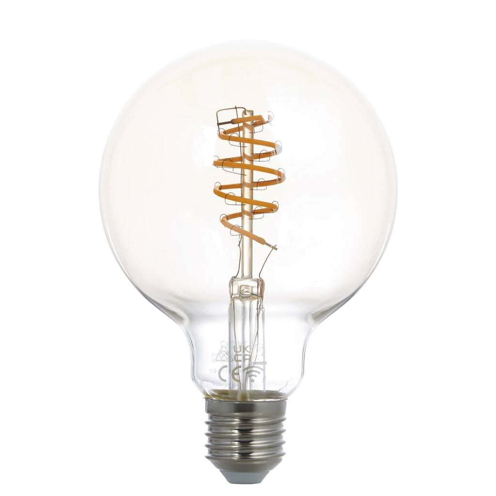 Smart LED-pære G95 E27 4,9W dimbar amber 2500K WiFi LUUMR detalj