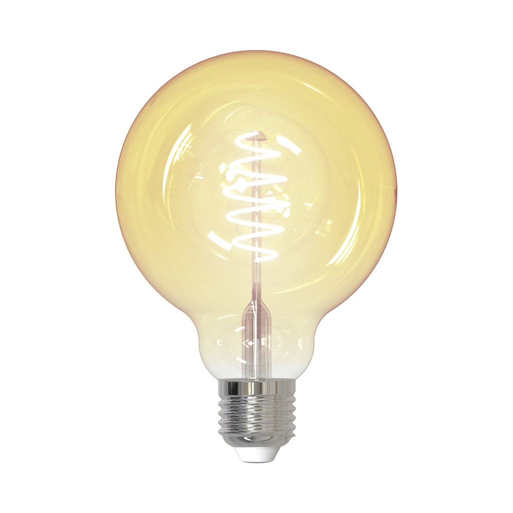 Smart LED-pære G95 E27 4,9W dimbar amber 2500K WiFi LUUMR emballasje