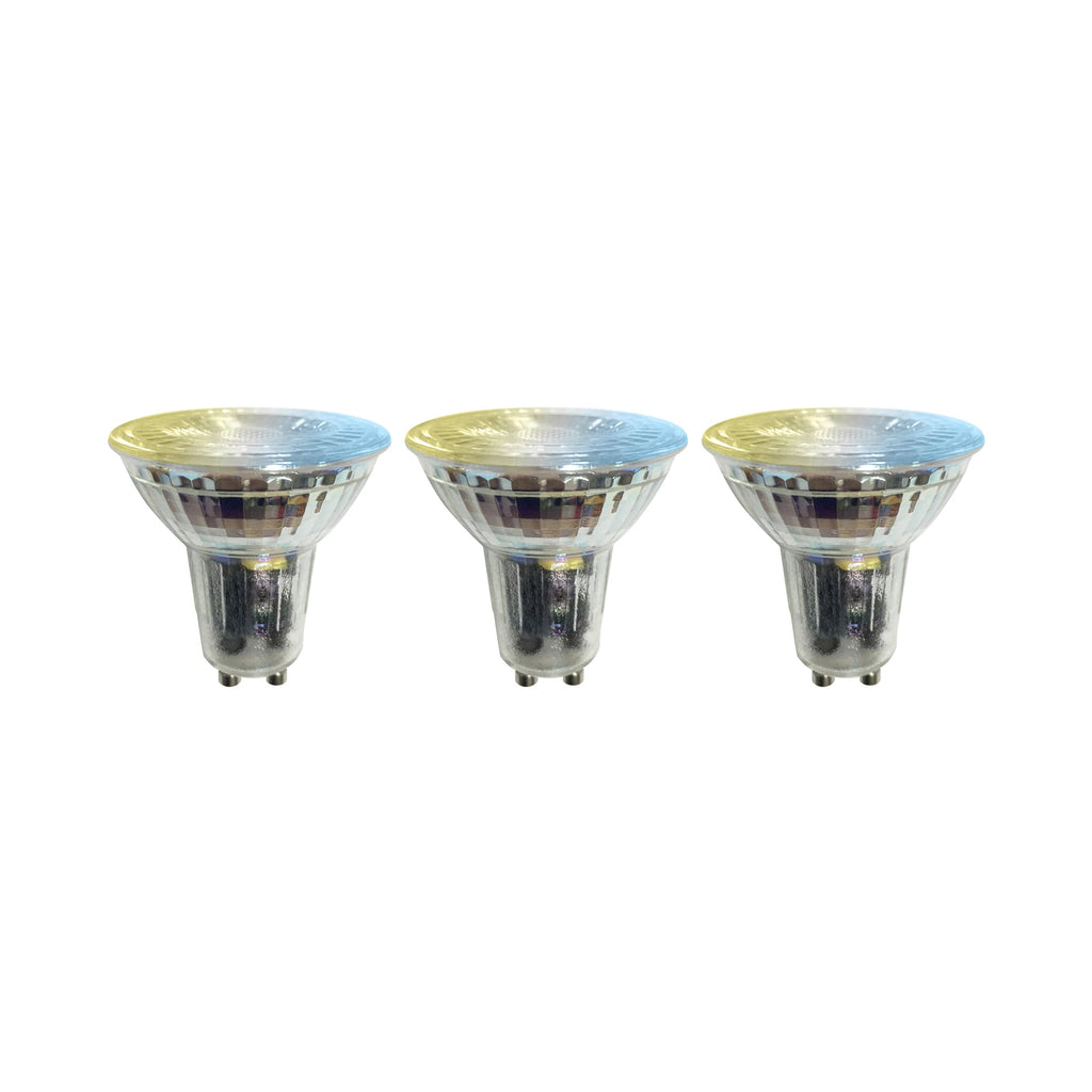 Smart LED-pære GU10 4,7W CCT dimbar klar 3-pk WiFi - LUUMR forfra
