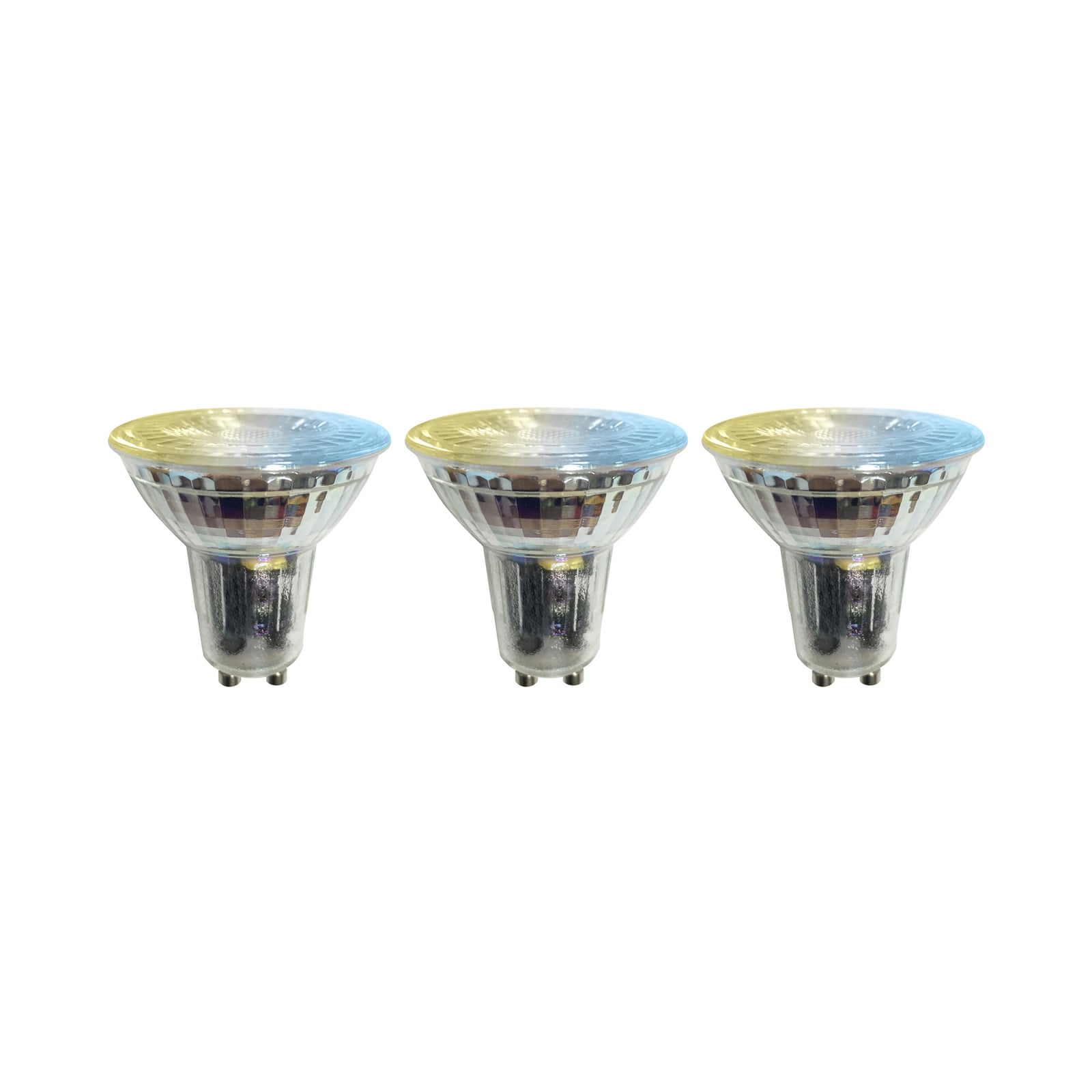 Smart LED-pære GU10 4,7W CCT dimbar klar 3-pk WiFi - LUUMR forfra