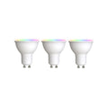 Smart LED-pære GU10 4,7W RGBW CCT dimbar ZigBee 3-pakning front