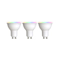 Smart LED-pære GU10 4,7W RGBW CCT Tuya WiFi 3-pk LUUMR forfra