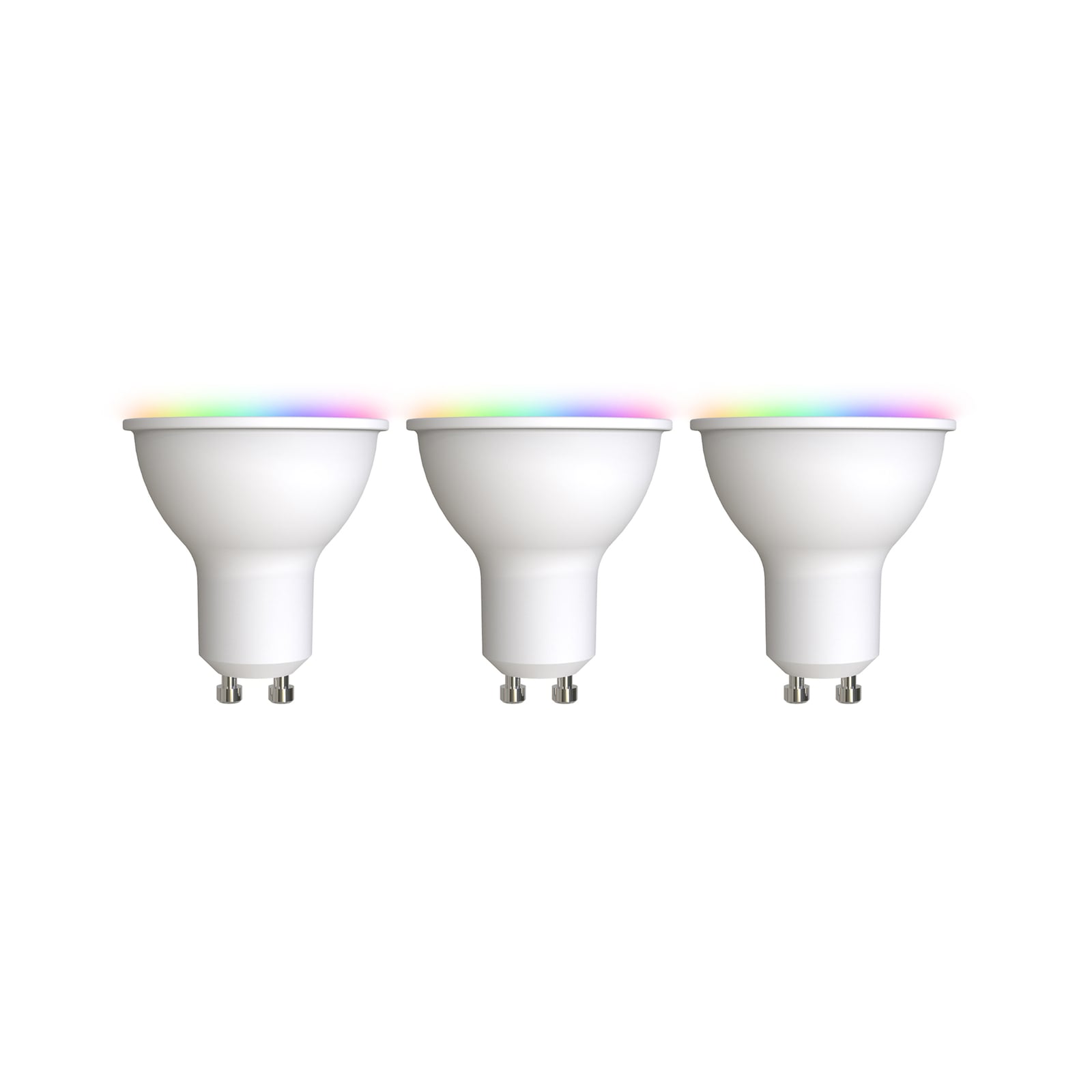 Smart LED-pære GU10 4,7W RGBW CCT Tuya WiFi 3-pk LUUMR forfra