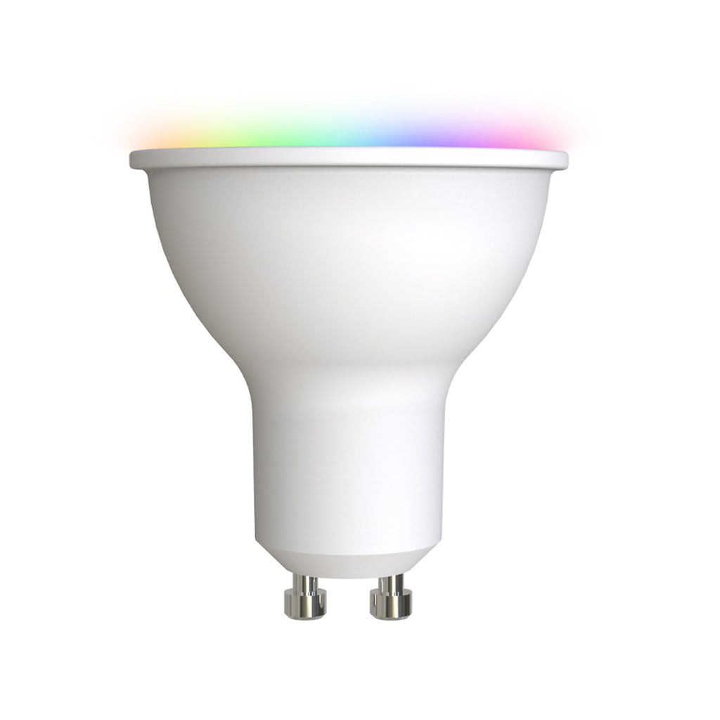 Smart LED-pære GU10 4,7W RGBW CCT Tuya WiFi 3-pk LUUMR montert i tak