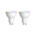 Smart LED-pære GU10 4,7W RGBW CCT ZigBee dimbar 2-pk forfra