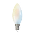 Smart LED-pære kronelysform E14 4,2W CCT dimbar matt Tuya - LUUMR forfra