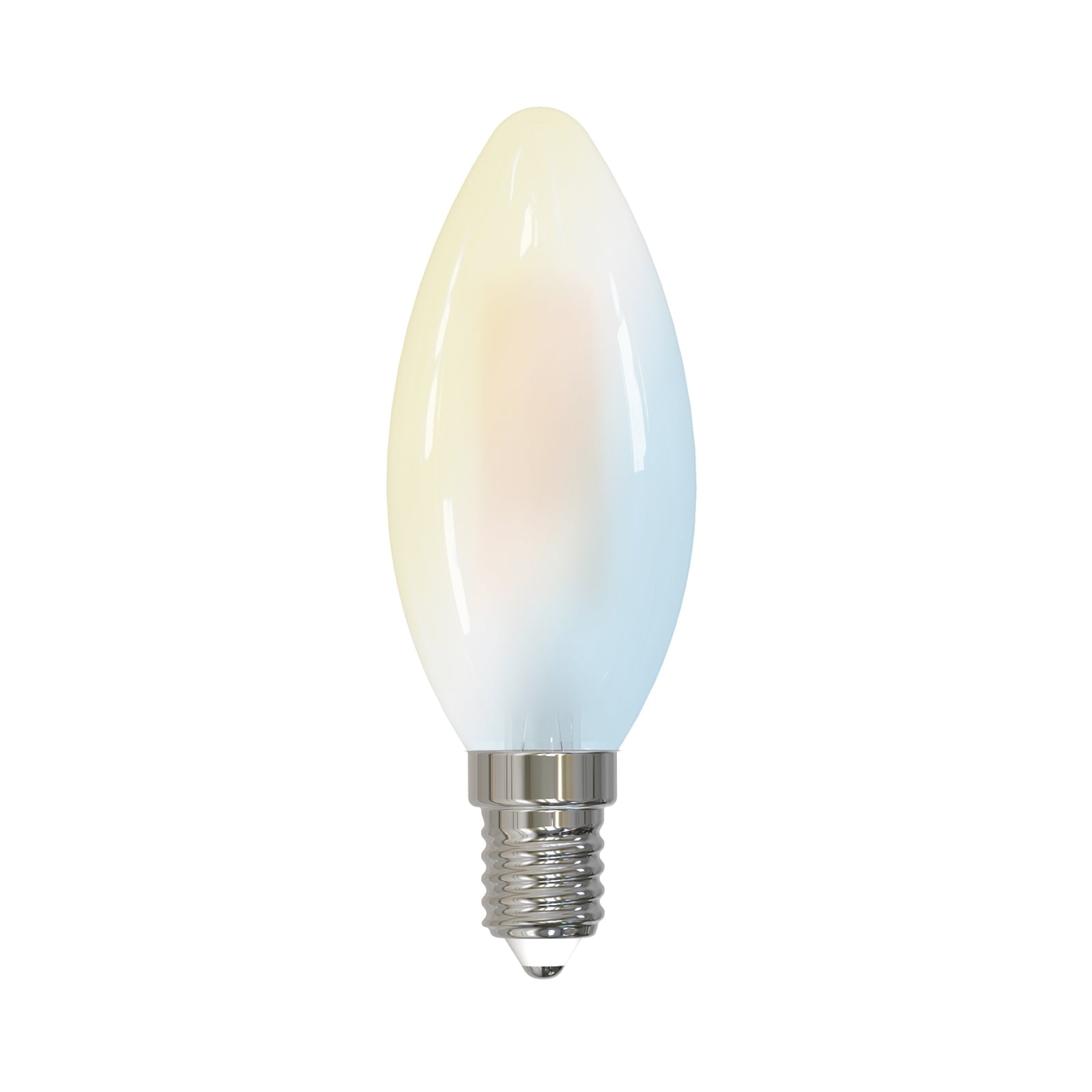 Smart LED-pære kronelysform E14 4,2W CCT dimbar matt Tuya - LUUMR forfra