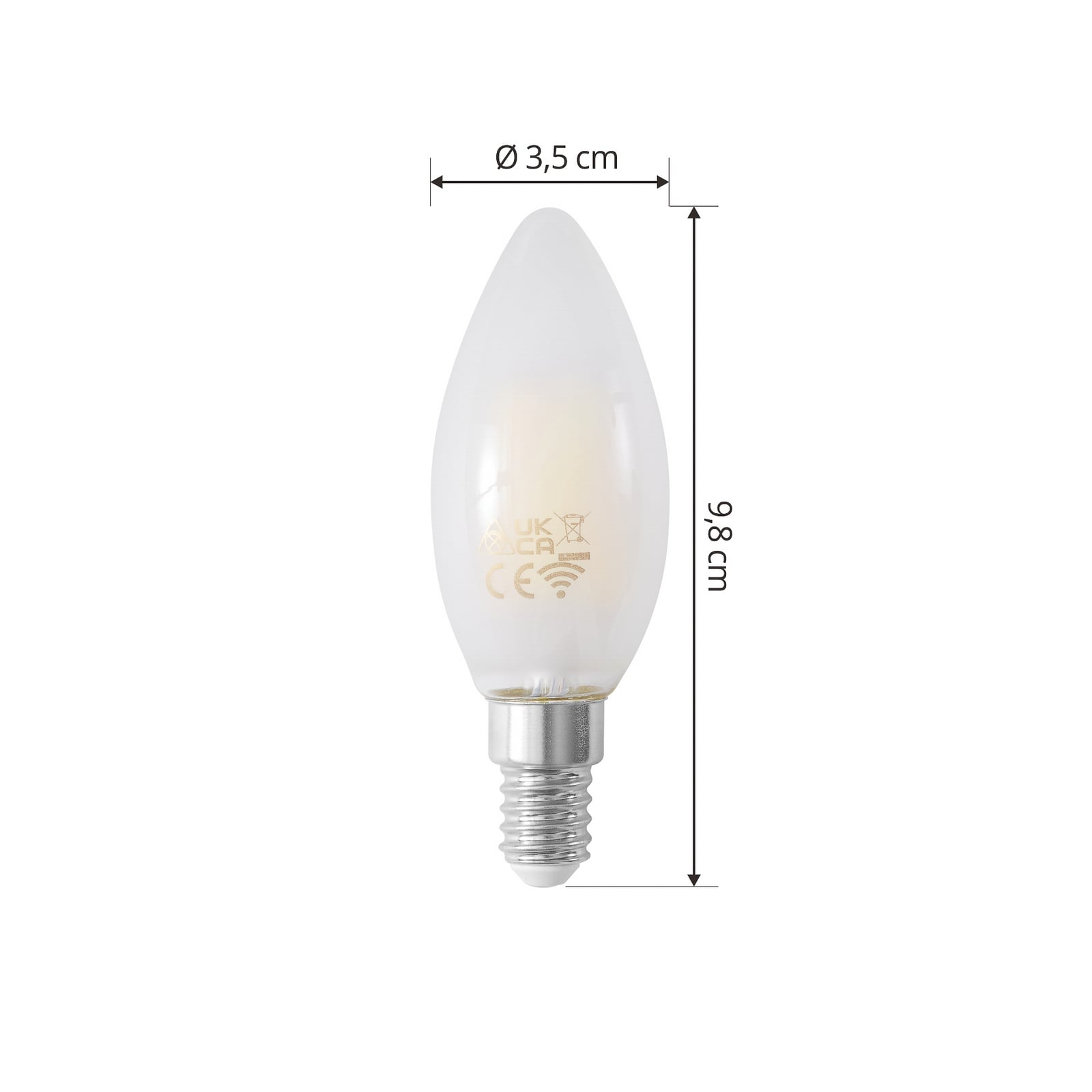 Smart LED-pære kronelysform E14 4,2W CCT dimbar matt Tuya - LUUMR detalj