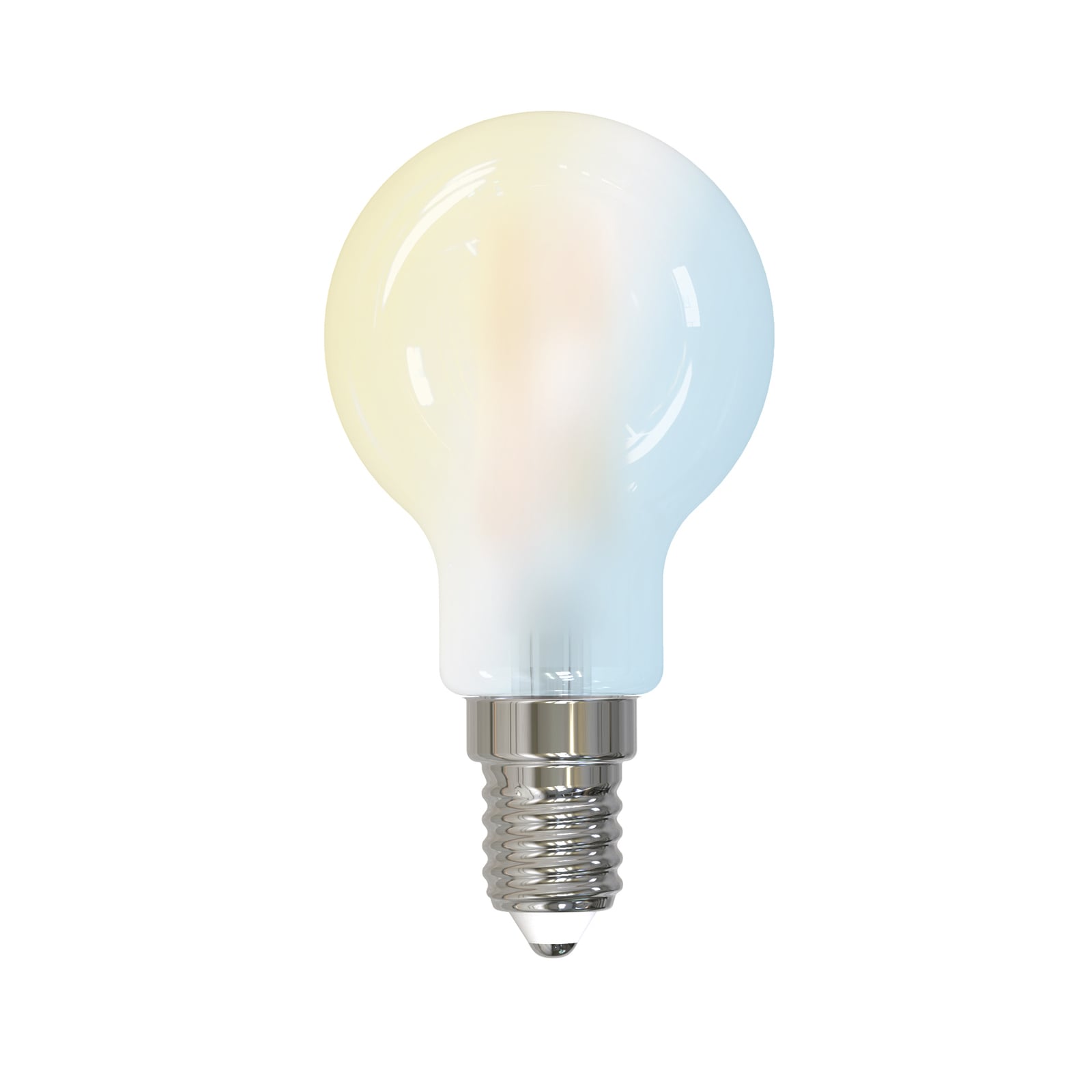 Smart LED-pære P45 E14 4,2W CCT dimbar matt Zigbee LUUMR forfra