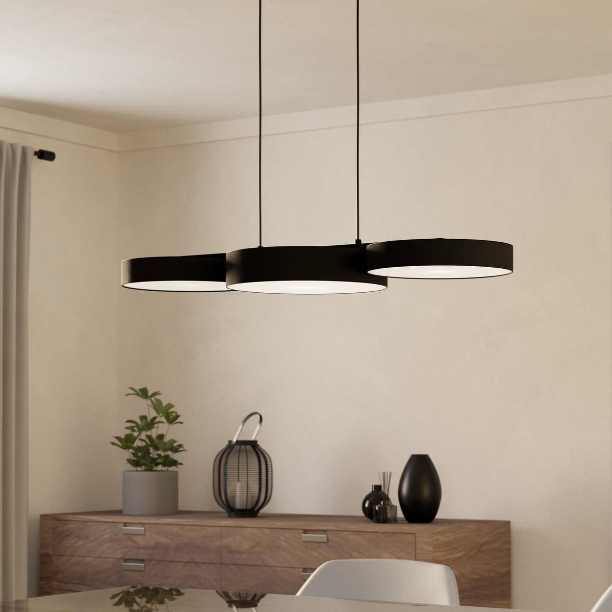 Smart LED pendellampe Barbano-Z svart dimbar CCT forfra
