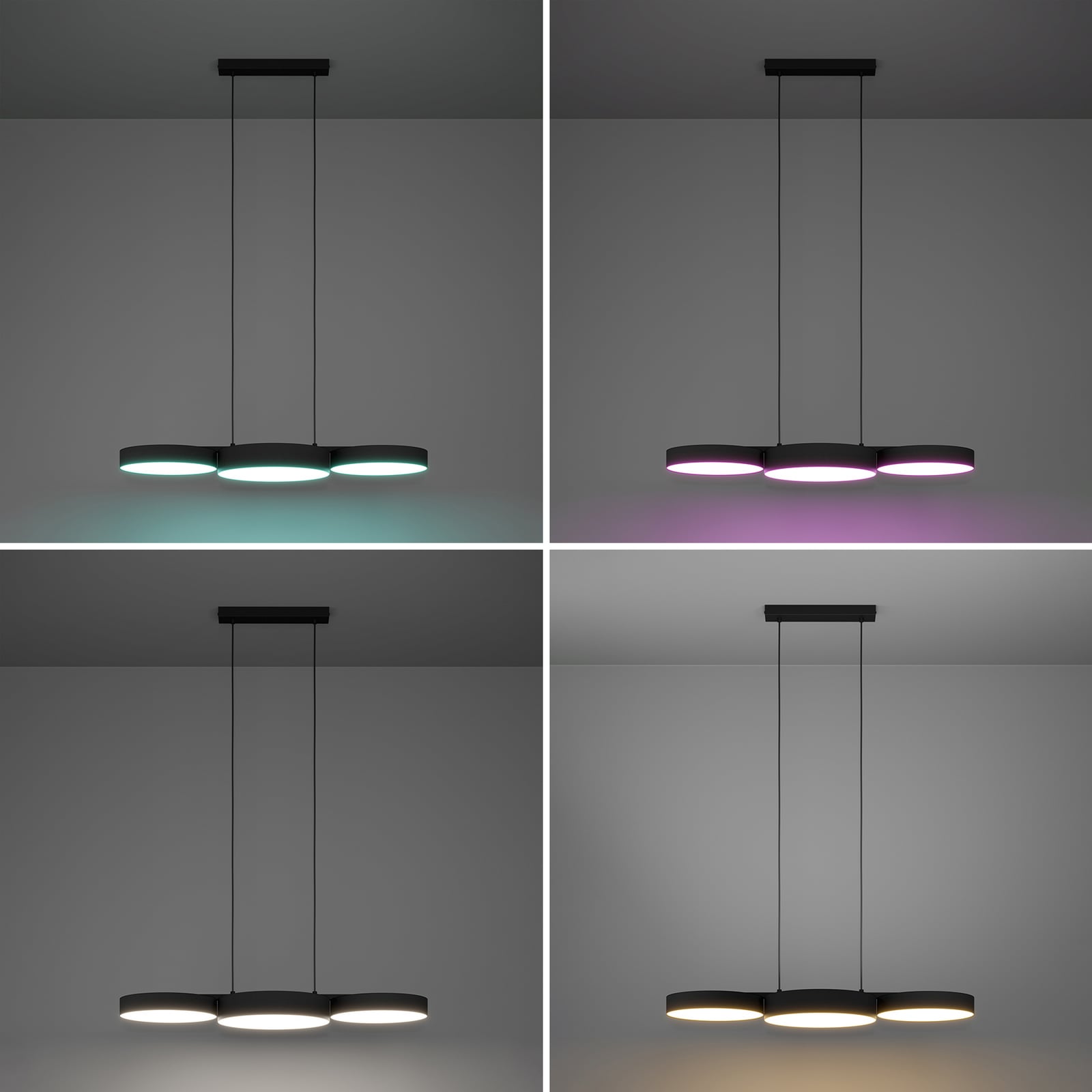 Smart LED pendellampe Barbano-Z svart dimbar CCT LED-lyskilde